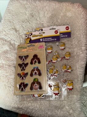 Minions 3D Sticker Packs with Dog Character 9-Count